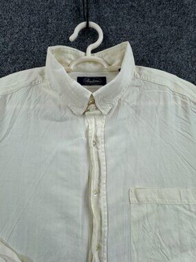 Stenstroms Tab Collar Cotton 16 Button-Down Yellow Men Long Sleeve Shirt Pocket